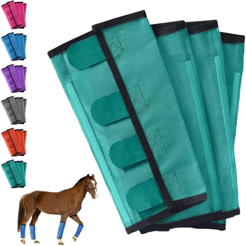 Breathable Mesh Horse Flyproof Leggings, Horse Fly Boots, Fly Boots for Horses Set of 4, Stay-On Comfortable Tear-Resistant Leg Guards for Adjustable and Universals (Gray) von TKNIBEEN