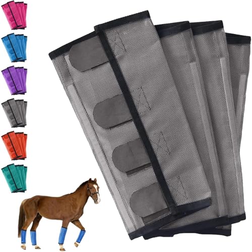 Breathable Mesh Horse Flyproof Leggings, Horse Fly Boots, Fly Boots for Horses Set of 4, Stay-On Comfortable Tear-Resistant Leg Guards for Adjustable and Universals (Green) von TKNIBEEN