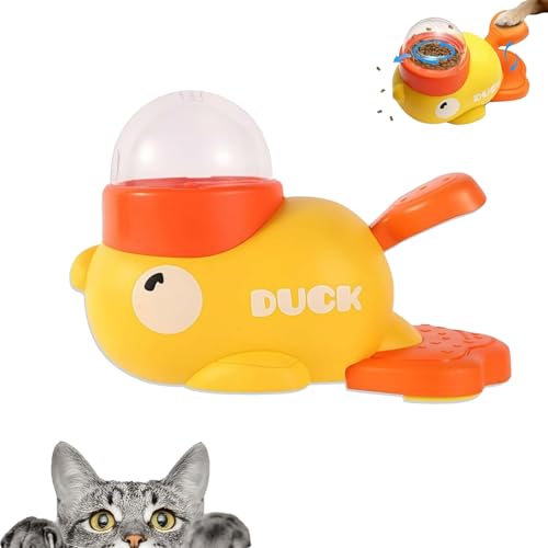 Cat Slot Machine Treat Dispenser, Cat Treat Slot Machine, Interactive Duck Frenchie Toy, Duck Dog Treat Dispenser, for Dogs & Cats, Interactive Slow Feeder Toys (1pcs) von TKNIBEEN