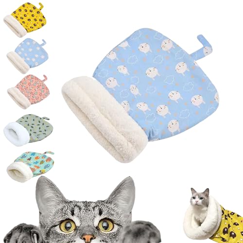 Cozy Pet Nest for Cats and Dogs, Cat Sleeping Bag for Indoor Cats, Cozy Pet Nest for Small Cats and Dogs, 360°wrap Soft Plush Comfortable Cat Bed (Blue Rabbit, 14 * 18inch) von TKNIBEEN