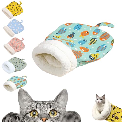 Cozy Pet Nest for Cats and Dogs, Cat Sleeping Bag for Indoor Cats, Cozy Pet Nest for Small Cats and Dogs, 360°wrap Soft Plush Comfortable Cat Bed (Clownfish, 18 * 22inch) von TKNIBEEN