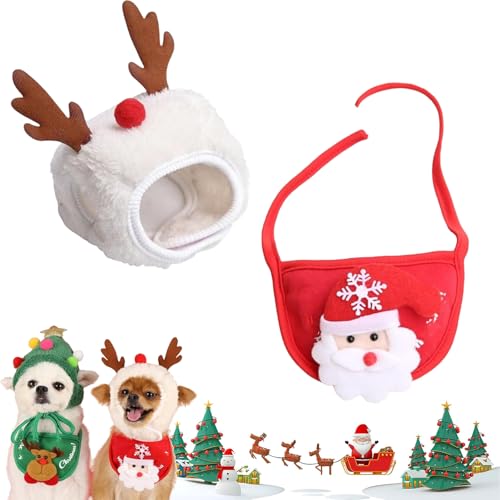 Sofenthiss Adorable Christmas Tree Pom-Pom Hat, Christmas Tree Hat for Pets, Dog Christmas Hat, Cat Christmas Hat, for Small Dogs Cats Pet Santa Gifts (D, S) von TKNIBEEN