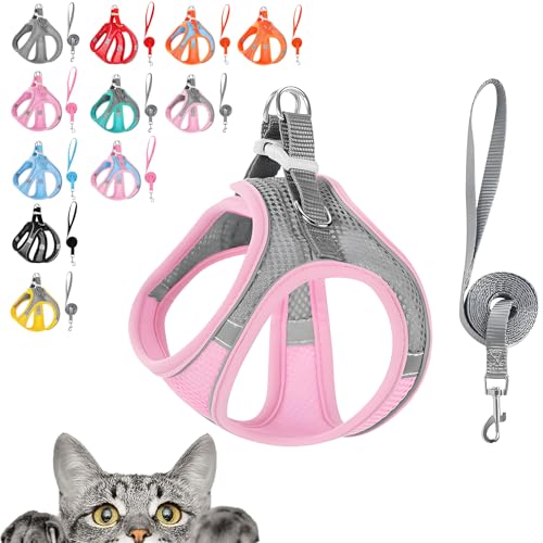 Stimulicat Cat Harness, Stimuli Cat Harness, Cat Harnes and Leash Set Escape Proof, Reflective Design, Double Fixation on The Neck and Chest (Gray-Green, XS (Recommended 7-9 catties)) von TKNIBEEN