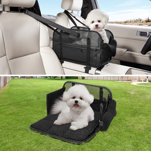 TKYZ Autositz für Hunde mit Mittelkonsole, Autositze für kleine Hunde, Welpen, Katzen, Autositz (schwarz, für kleine Hunde) von TKYZ