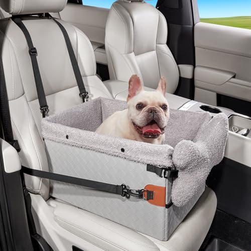 TKYZ Hunde-Autositze für kleine Hunde, Autositzerhöhung, Welpen-Katzenautositze (grau, klein) von TKYZ