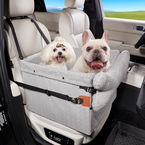 TKYZ Hunde-Autositze für kleine Hunde, Autositzerhöhung, Welpen-Katzenautositze (grau, mittel) von TKYZ