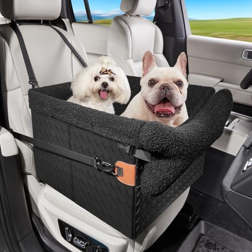 TKYZ Hunde-Autositze für kleine Hunde, Autositzerhöhung, für Welpen und Katzen, Schwarz, Größe M von TKYZ