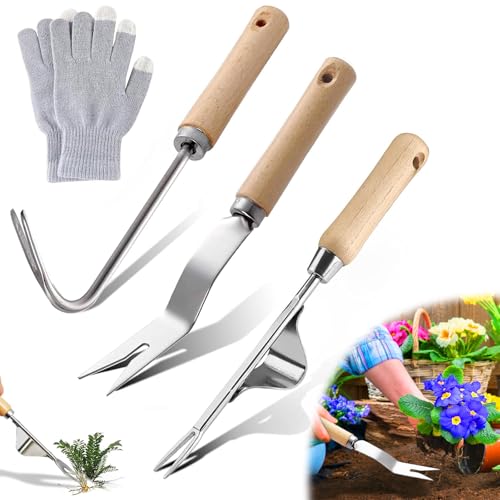 TLDNZXY Hand Unkrautstecher, 3 Stück Unkrautstecher Edelstahl mit Holzgriff, Manueller Unkrautjäter, Unkrautstecher Weeder, Manueller Weeder zum Graben, Jäten, Lösen, Entwurzeln TLDNZXY Hand Unkrautstecher, 3 Stück Unkrautstecher Edelstahl mit Holzgriff, Manueller Unkrautjäter, Unkrautstecher Weeder, Manueller Weeder zum Graben, Jäten, Lösen, Entwurzeln von TLDNZXY
