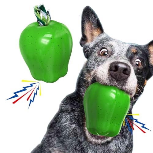 Quietschendes Kauspielzeug für Hunde, robuster Apfelball für mittelgroße/extra aggressive Kauer, interaktiv, dauerhaft, unzerstörbar, quietschendes Spielzeug, Training, Apportieren, von TLKNG