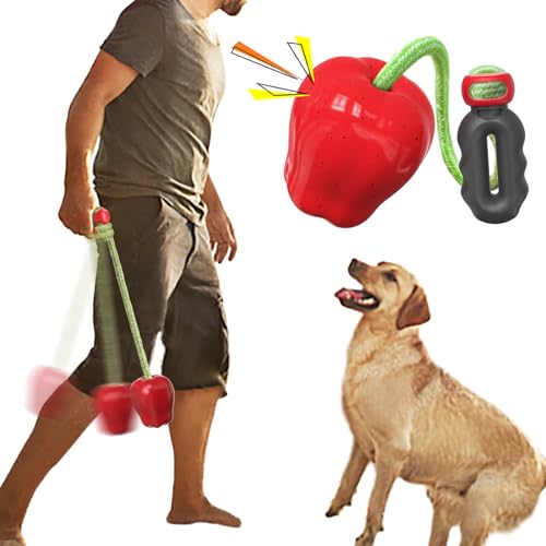 Hundespielzeug zum Apportieren mit Seil, Quietschspielzeug für mittelgroße und große aggressive Kauer, Rassehunde, interaktives Spielzeug für draußen, quietschendes Spielzeug, Training, Tauziehen, von TLKNG