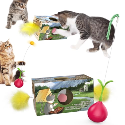 TLKNG Katzenspielzeug für Indoor-Katzen, interaktives gelangweiltes Kätzchen, Wackelstab, Federspielzeug, Kätzchen, Geburtstagsgeschenk, um sie zu beschäftigen TLKNG Katzenspielzeug für Indoor-Katzen, interaktives gelangweiltes Kätzchen, Wackelstab, Federspielzeug, Kätzchen, Geburtstagsgeschenk, um sie zu beschäftigen von TLKNG