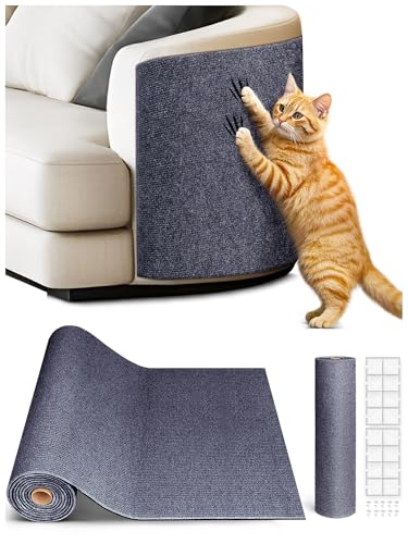 TLNNK Kratzmatte für Katzenkratzmöbel, zuschneidbar, selbstklebender Couch-Schutz vor Katzenkrallen, Wandschutz, DIY-Ersatz-Kratzbaum und Katzenturm-Pad, 100,1 x 40,1 cm, Dunkelgrau, 2 Stück von TLNNK