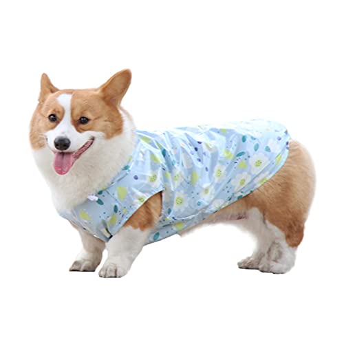 Hunde-Regenmantel, wasserdicht, mit Kapuze, Slicker-Regenjacke, Leichter Poncho-Regenmantel for Welpen, kleine, mittelgroße und große Hunde (mittelgroß)(Small) von TLTLT