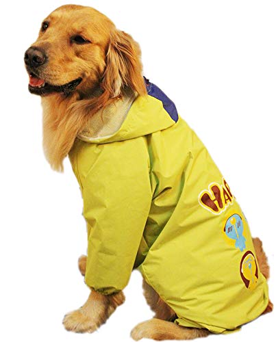 Hunde-Regenmantel, wasserdichter Regenmantel for Haustiere, verstellbare Regenjacke mit Kapuze, leicht, atmungsaktiv, Sonnenschutz-Poncho, Regenmantel for Welpen, kleine, mittelgroße und große Hunde ( von TLTLT