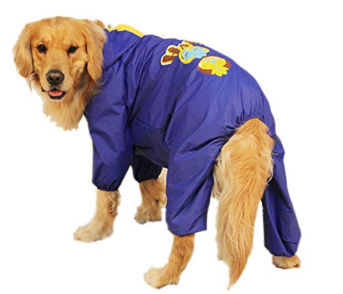 Hunde-Regenmantel, wasserdichter Regenmantel for Haustiere, verstellbare Regenjacke mit Kapuze, leicht, atmungsaktiv, Sonnenschutz-Poncho, Regenmantel for Welpen, kleine, mittelgroße und große Hunde ( von TLTLT