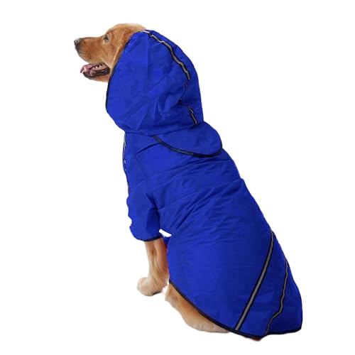 Hunderegenmantel, Hunderegenmantel mit Kapuze, leichte, wasserdichte Haustierregenbekleidung mit Traktionsloch und reflektierenden Streifen, Haustier-Poncho-Slicker-Manteljacke for Katzenwelpen, klein von TLTLT