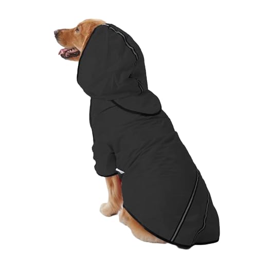 Hunderegenmantel, Hunderegenmantel mit Kapuze, leichte, wasserdichte Haustierregenbekleidung mit Traktionsloch und reflektierenden Streifen, Haustier-Poncho-Slicker-Manteljacke for Katzenwelpen, klein von TLTLT