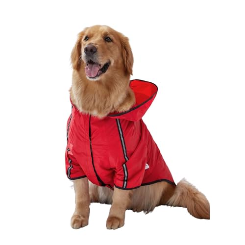 Hunderegenmantel, Hunderegenmantel mit Kapuze, leichte, wasserdichte Haustierregenbekleidung mit Traktionsloch und reflektierenden Streifen, Haustier-Poncho-Slicker-Manteljacke for Katzenwelpen, klein von TLTLT