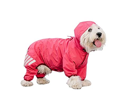 Hunderegenmantel, wasserdichter Hundemantel mit All-Cover-Design, leichte Regenkleidung for Haustiere, Hunderegenponcho mit reflektierendem Streifen und Loch for das Zugseil for Welpen, kleine und mit von TLTLT