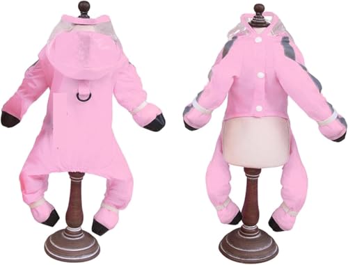 Hunderegenmantel klein mit D-Ring, vollständig abdeckender wasserdichter Hunderegenponcho-Overall mit Regenstiefeln, vierbeiniger Slicker-Regenbekleidung for kleine und mittelgroße Hunde_S (blau)(Pink Hunderegenmantel klein mit D-Ring, vollständig abdeckender wasserdichter Hunderegenponcho-Overall mit Regenstiefeln, vierbeiniger Slicker-Regenbekleidung for kleine und mittelgroße Hunde_S (blau)(Pink von TLTLT