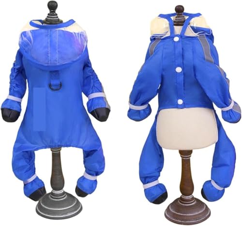 Hunderegenmantel klein mit D-Ring, vollständig abdeckender wasserdichter Hunderegenponcho-Overall mit Regenstiefeln, vierbeiniger Slicker-Regenbekleidung for kleine und mittelgroße Hunde_S (blau)(Blue Hunderegenmantel klein mit D-Ring, vollständig abdeckender wasserdichter Hunderegenponcho-Overall mit Regenstiefeln, vierbeiniger Slicker-Regenbekleidung for kleine und mittelgroße Hunde_S (blau)(Blue von TLTLT