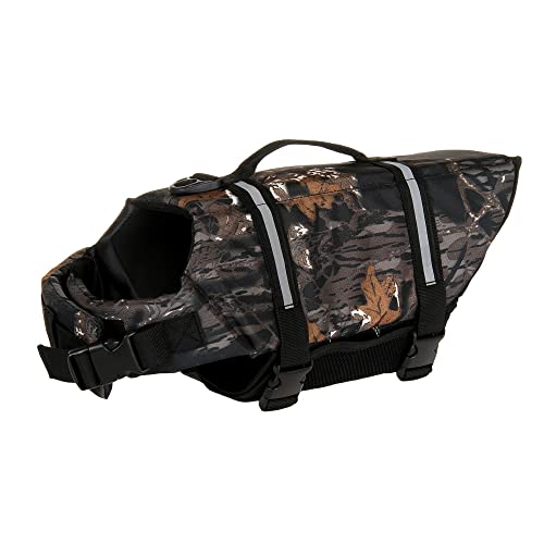 Hundeschwimmweste, verstellbar, Sicherheits-Schwimmweste, Haustier-Rettungsweste mit Griff for Schwimmen, Surfen, Bootfahren for kleine Hunde, Welpen und große Hunde (M, Grün)(Black camouflage,M) von TLTLT