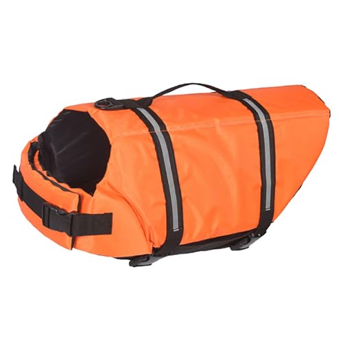 Hundeschwimmweste 2025, verstellbar, Sicherheits-Schwimmweste, Haustier-Rettungsweste mit Griff for Schwimmen, Surfen, Bootfahren for kleine Hunde, Welpen und große Hunde (XS, Grün)(Orange,XXL) von TLTLT