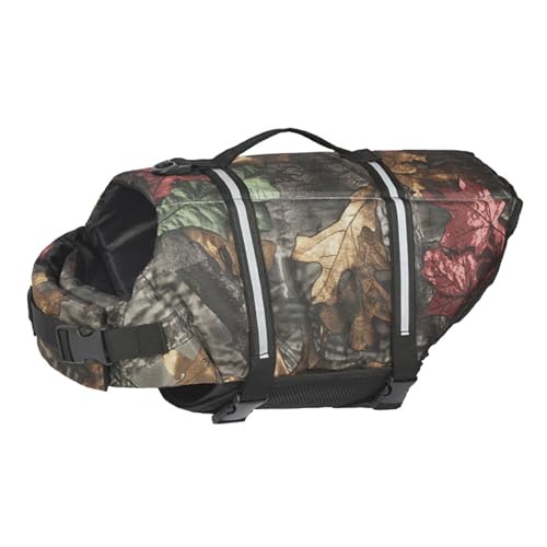 Hundeschwimmweste 2025, verstellbar, Sicherheits-Schwimmweste, Haustier-Rettungsweste mit Griff for Schwimmen, Surfen, Bootfahren for kleine Hunde, Welpen und große Hunde (XS, Grün)(Vintage Leaf,XXL) von TLTLT