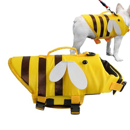 Hundeschwimmweste mit Griff – wasserdichte Ripstop-Hundeschwimmweste, verstellbare Schnalle mit Schnellverschluss, passt den meisten Hunden(Yellow,XS) von TLTLT