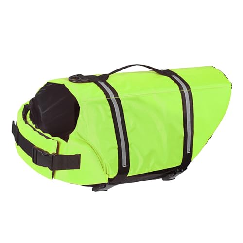 Hundeschwimmweste 2025, verstellbar, Sicherheits-Schwimmweste, Haustier-Rettungsweste mit Griff for Schwimmen, Surfen, Bootfahren for kleine Hunde, Welpen und große Hunde (XS, Grün)(Green,XXL) von TLTLT