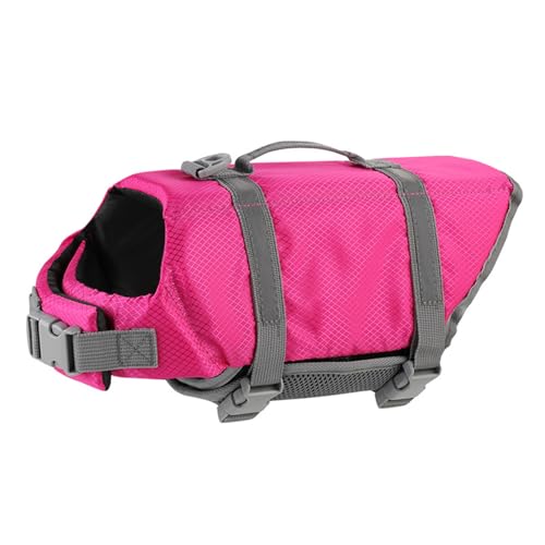 Hundeschwimmweste 2025, verstellbar, Sicherheits-Schwimmweste, Haustier-Rettungsweste mit Griff for Schwimmen, Surfen, Bootfahren for kleine Hunde, Welpen und große Hunde (XS, Grün)(Hot Pink,M) von TLTLT