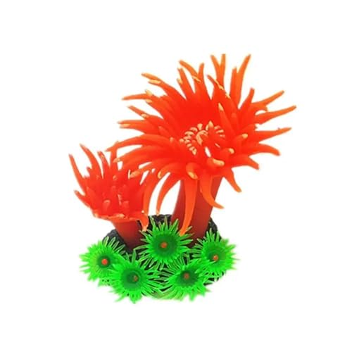 Aquarium-Simulationskorallen-Dekoration, Silikon, künstliche Fischtank-Gefälschte Koralle, geeignet for die Landschaftsdekoration von Fischtanks(Orange) von TMAOZW