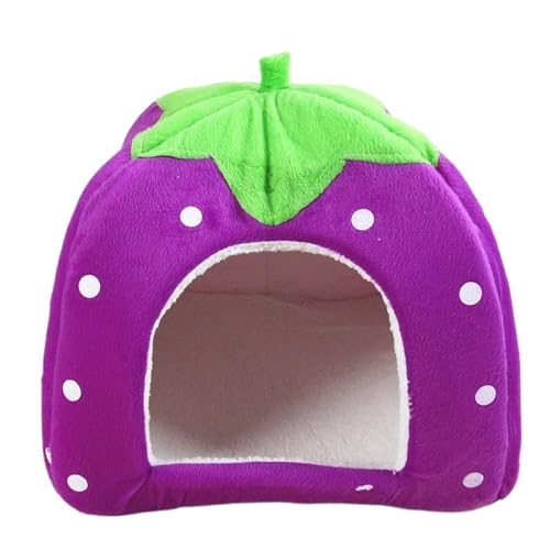 TMAOZW Faltbares Katzen-/Kätzchenhaus, warmes, weiches Winterbett aus Baumwolle for Haustiere, Hunde und Katzen, geeignet for den Innenbereich, auf der Seite, auf dem Boden, im Garten(Purple,L) von TMAOZW