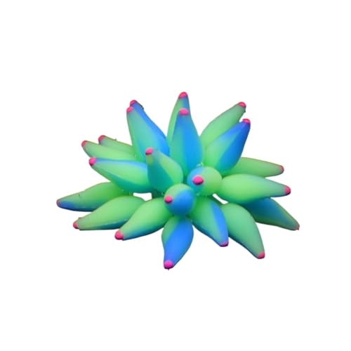 Fluoreszenzsimulationskoralle, dekorativ, weich, weiche Aquariumkoralle, farbenfrohes Silikon, Leuchtend, geeignet for die Landschaftsdekoration von Aquarien(Blue-Green) von TMAOZW