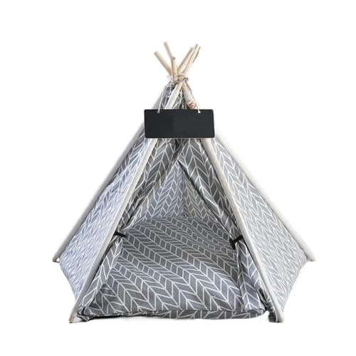 TMAOZW Haustierzelt, Hundebett, tragbar, abnehmbar, waschbar, Tipi, geeignet for Haustiere, die Sich im Freien ausruhen und entspannen(Gray,L - 5 Corner Tent) von TMAOZW