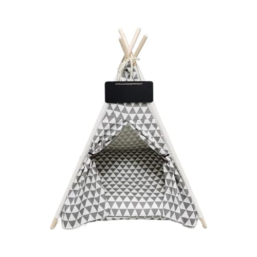 TMAOZW Haustierzelt, Hundebett, tragbar, abnehmbar, waschbar, Tipi, geeignet for Haustiere, die Sich im Freien ausruhen und entspannen(Gray Triangle,L - 5 Corner Tent) von TMAOZW