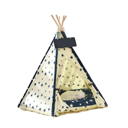 TMAOZW Haustierzelt, Hundebett, tragbar, abnehmbar, waschbar, Tipi, geeignet for Haustiere, die Sich im Freien ausruhen und entspannen(Stars,L - 5 Corner Tent) von TMAOZW