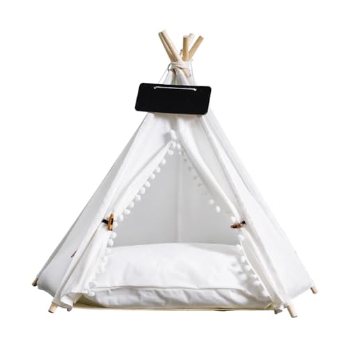 TMAOZW Haustierzelt, Hundebett, tragbar, abnehmbar, waschbar, Tipi, geeignet for Haustiere, die Sich im Freien ausruhen und entspannen(WH w Ball (Canvas),S-4 Corner Tent) von TMAOZW