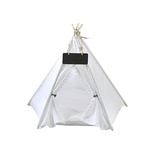 TMAOZW Haustierzelt, Hundebett, tragbar, abnehmbar, waschbar, Tipi, geeignet for Haustiere, die Sich im Freien ausruhen und entspannen(White,L - 5 Corner Tent) von TMAOZW