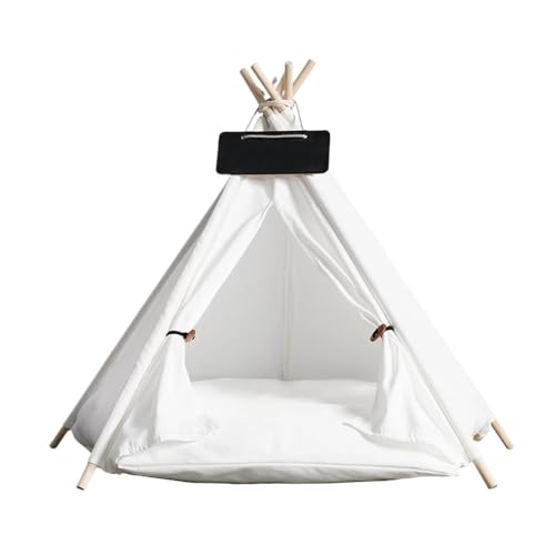 TMAOZW Haustierzelt, Hundebett, tragbar, abnehmbar, waschbar, Tipi, geeignet for Haustiere, die Sich im Freien ausruhen und entspannen(White (Canvas),L - 5 Corner Tent) von TMAOZW