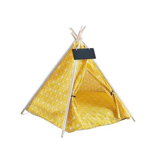 TMAOZW Haustierzelt, Hundebett, tragbar, abnehmbar, waschbar, Tipi, geeignet for Haustiere, die Sich im Freien ausruhen und entspannen(Yellow,L - 5 Corner Tent) von TMAOZW