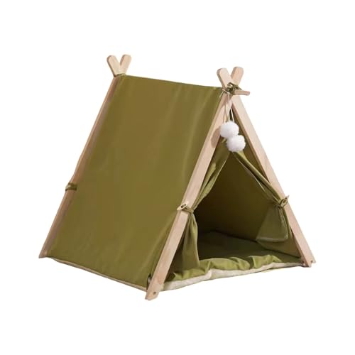 TMAOZW Katzen- und Hundebett for Sommer und Winter, Schlichtes Design, Haustierzelt, Katzenbetten for den Innenbereich, Produkt geeignet for Katzen im Innenbereich, waschbar, for kleine Hunde(Green) von TMAOZW
