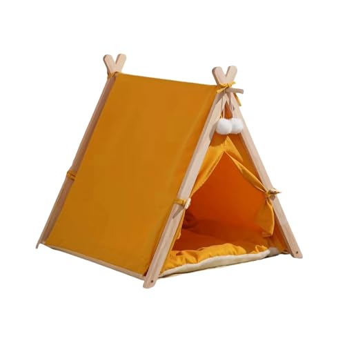 TMAOZW Katzen- und Hundebett for Sommer und Winter, Schlichtes Design, Haustierzelt, Katzenbetten for den Innenbereich, Produkt geeignet for Katzen im Innenbereich, waschbar, for kleine Hunde(Yellow) von TMAOZW