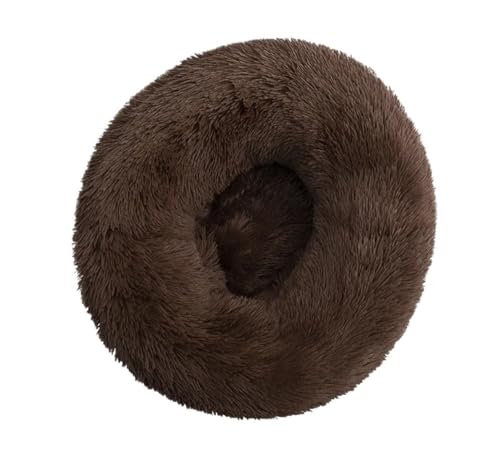TMAOZW Haustierbett, Haustiermatte, Hundehütte, abnehmbar und waschbar, rund, aus Plüsch, geeignet for den Innenbereich, auf der Seite, auf dem Boden, Garten(Coffee,80x80CM) von TMAOZW