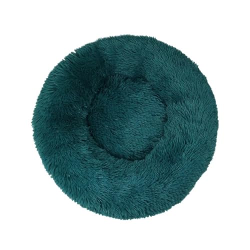 TMAOZW Haustierbett, Haustiermatte, Hundehütte, abnehmbar und waschbar, rund, aus Plüsch, geeignet for den Innenbereich, auf der Seite, auf dem Boden, Garten(Cyan,40x40CM) von TMAOZW