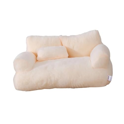 TMAOZW Haustiersofa-Zwinger, langlebig, rutschfest, Abnehmbarer Bezug, Haustierbett, Katzensofa, Couch, geeignet for Betten, Hauskatzen, kleines Hundebett, waschbar(Beige) von TMAOZW