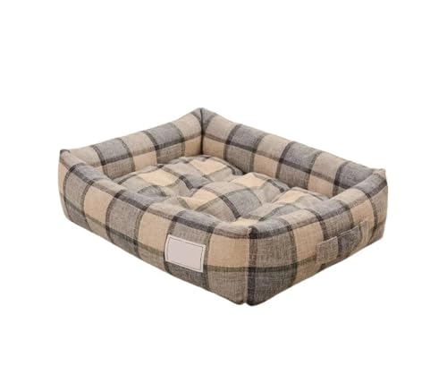 TMAOZW Hundebett mit quadratischem Gitter, abnehmbares und waschbares Haustierbett, Katzennest, geeignet for Katzen und Hunde, die Spielen, Sich ausruhen oder die Mittagspause Machen(Type B,50x40cm) von TMAOZW