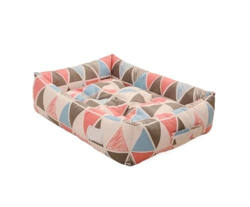 TMAOZW Hundebett mit quadratischem Gitter, abnehmbares und waschbares Haustierbett, Katzennest, geeignet for Katzen und Hunde, die Spielen, Sich ausruhen oder die Mittagspause Machen(Type C,60x50cm) von TMAOZW