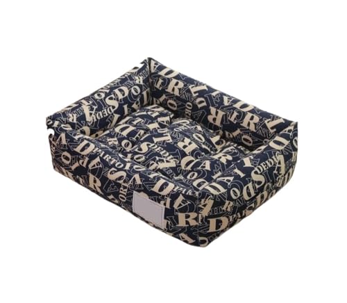 TMAOZW Hundebett mit quadratischem Gitter, abnehmbares und waschbares Haustierbett, Katzennest, geeignet for Katzen und Hunde, die Spielen, Sich ausruhen oder die Mittagspause Machen(Type G,75x60cm) von TMAOZW