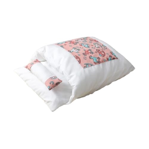 TMAOZW Katzenbett, Höhlenschlafsack, selbstwärmende Unterlage, Haustiersack, Versteck mit Kissen, geeignet for Hauskatzen, waschbar, for kleine Hunde(Pink,M) von TMAOZW